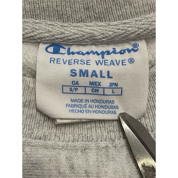 Champion Reverse Weave Sweatshirt Small Gray Crewneck Heavyweight Cotton Blend - Picture 5 of 6